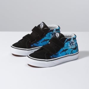 Vans Erkek Çocuk Mid Ayakkabı Shark Swim Sk8-Mid Reissue V Siyah/Beyaz | 93245-816